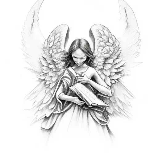 Angel With Bible Verse And Shading
