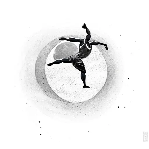 Gymnastic And Moon