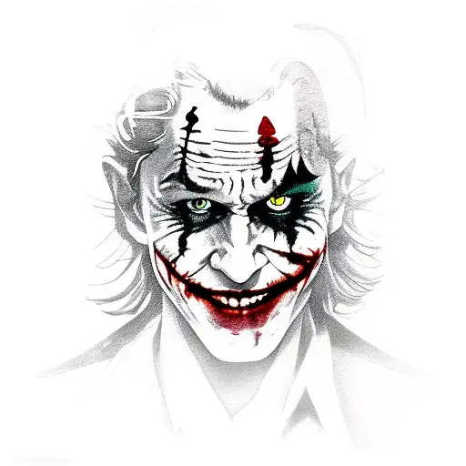 Joker Card Burned With Heath Ledger's Joker On It