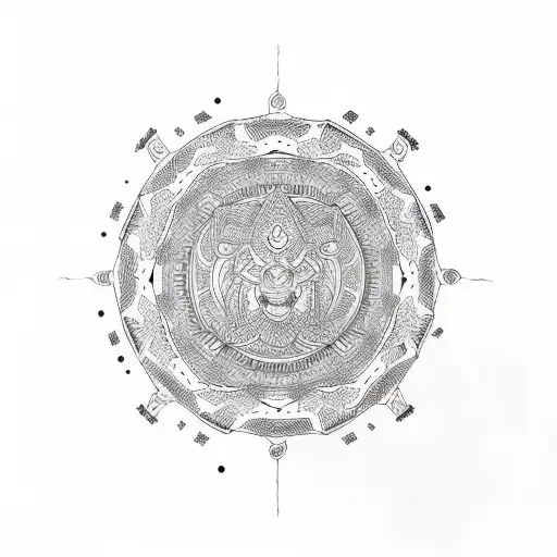 Samurai With Mandala Pattern