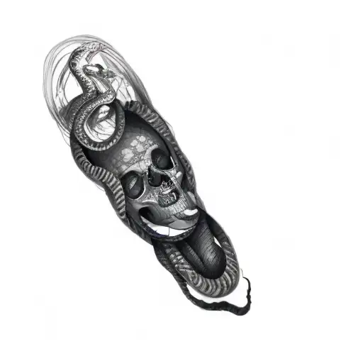 A Skull With A Snake On It
