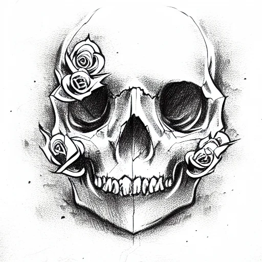 Skull With Roses