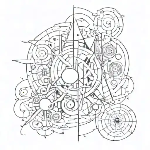 A Tattoo Design Inspired By Emo Music Lyrics Incorporating Abstract Shapes