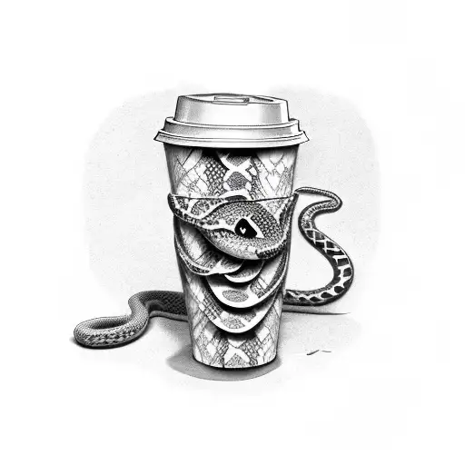 A Coffee Cup With A Snake Wrapped Around It