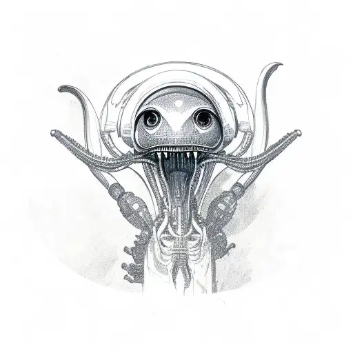 Alien Holding Up Rock Hands