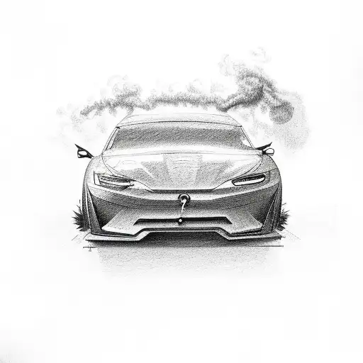 Car With Burning Exhaust