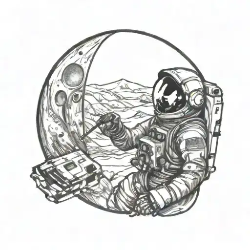 Astronaut Looking At Moon