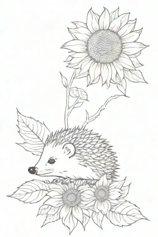 Hedgehog And Sunflower