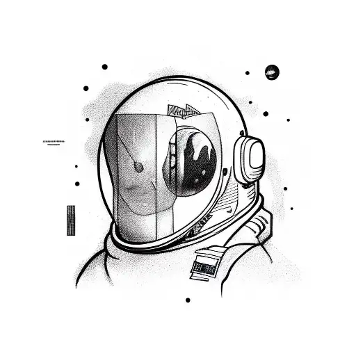 An Astronaut That Have A Rubic Cube Insted Of Head And Is Connected With Intuition