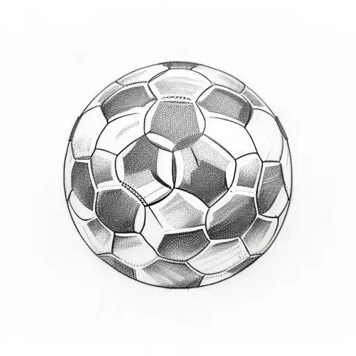 A Sketch-style Tattoo Of A Soccer Ball With The Skyline Of London Incorporated Into The Design