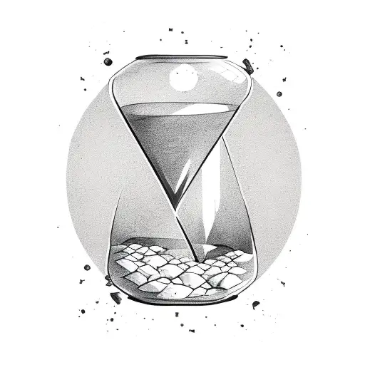 Broken Hourglass Where Sand Falls Out