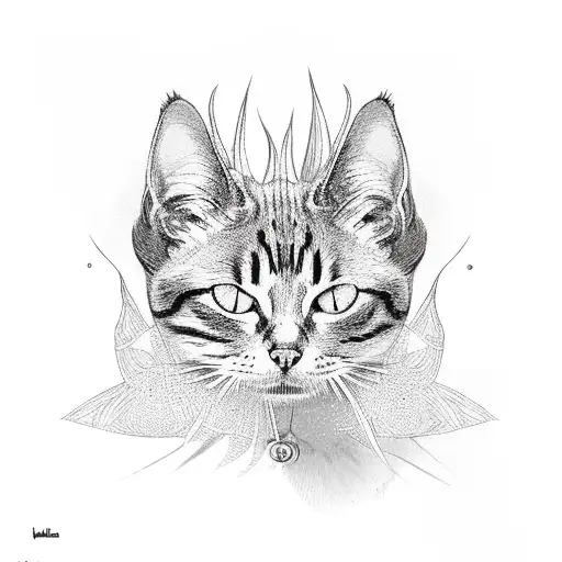 Spider Plant And Cat