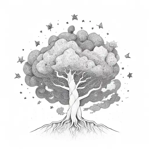 Roots Tree Cloud Stars