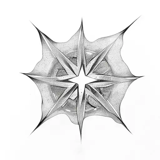 Half Moon With Four Leaf Cover And Stars