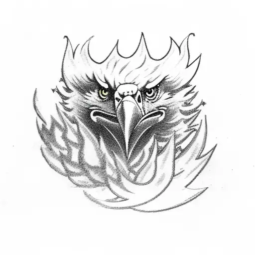 Eagle With Flames
