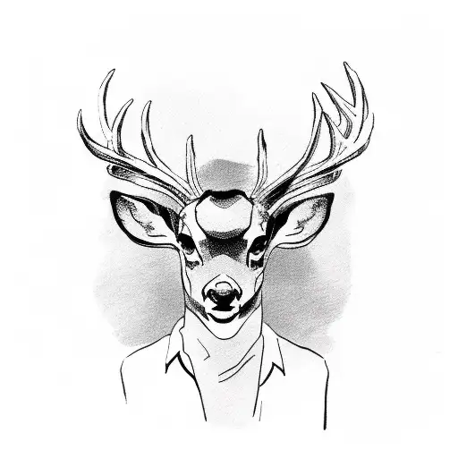 Woman Holding Deer Head