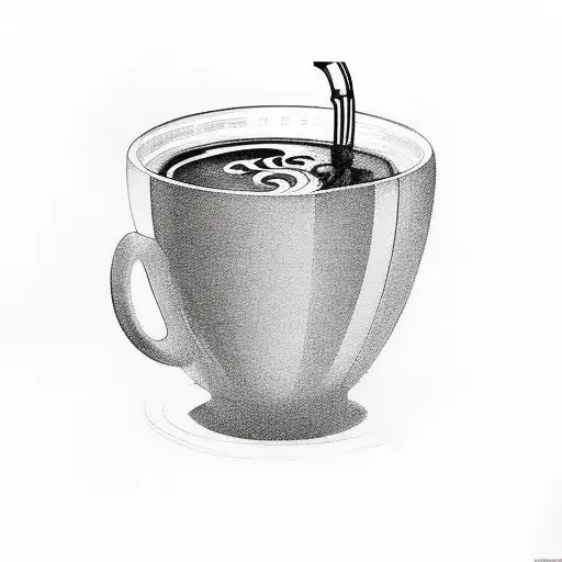 A Mechanical Coffee Machine Pouring Coffee Into A Cup