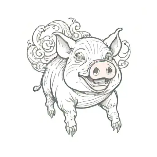 Drunk Cartoon Pig