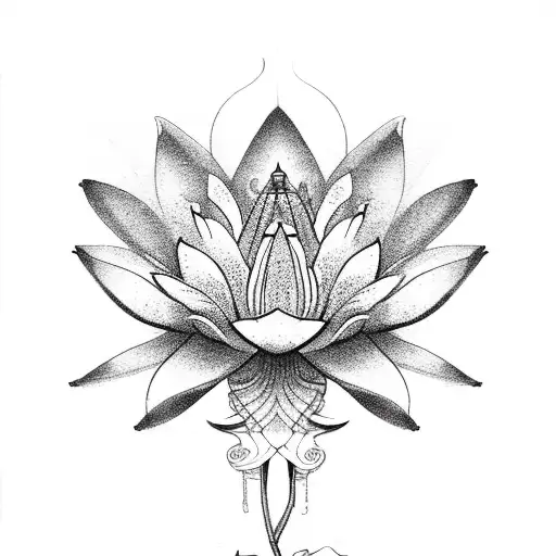 Lotus Flower And Butterflies