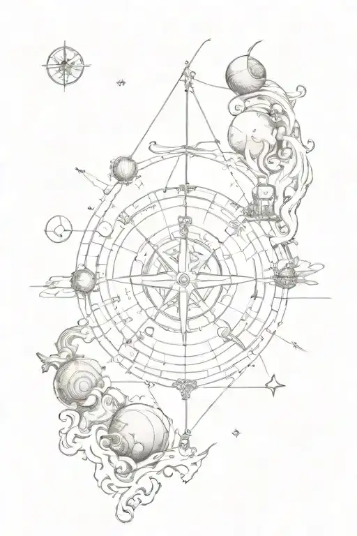 Symbols Of Planets And Pirate Maps