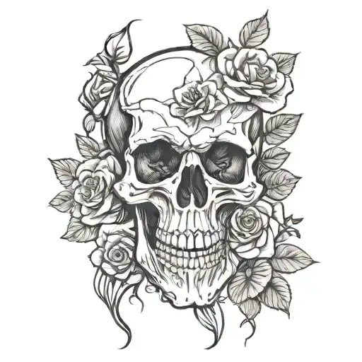 Skull Roses Blooming