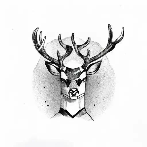 Woman Holding Up Deer Head