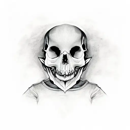 A Dark And Mysterious Portrait Of A Child Educator Holding A Skull With Gothic Elements Incorporated