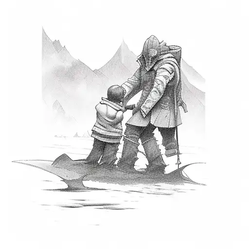 Kid Saving Father From Darkness