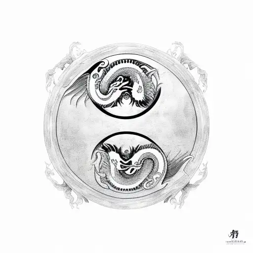 Dragon And Lion In Yin Yang