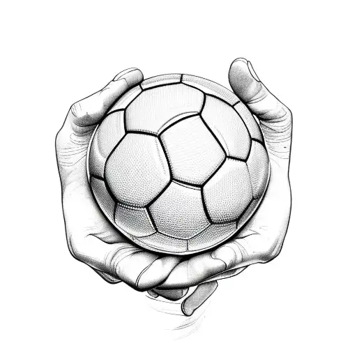 God's Hand Holding A Soccer Ball