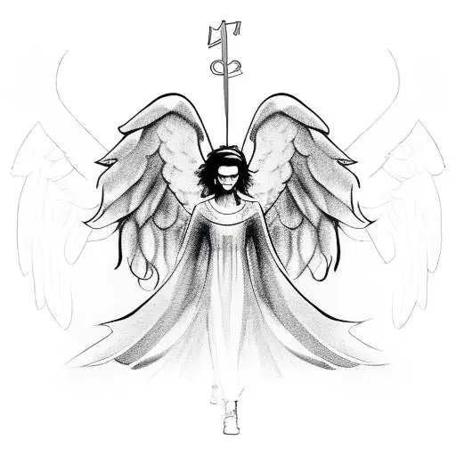 A Sketch Of One Direction Members With Angel Wings