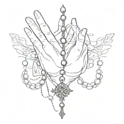 Prayer Hands Rosary Beads