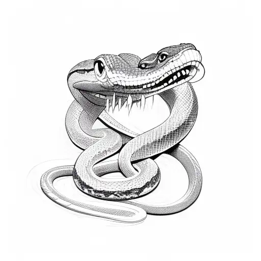 Snake With Open Mouth Attacking