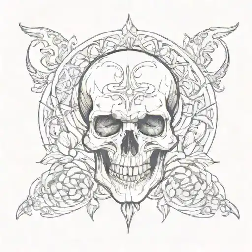 Crescent Moon Skull Made