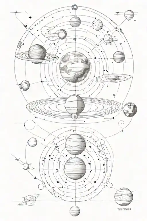 Symbolism Of Planets With Star Map
