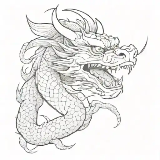 Japanese Dragon With Mask