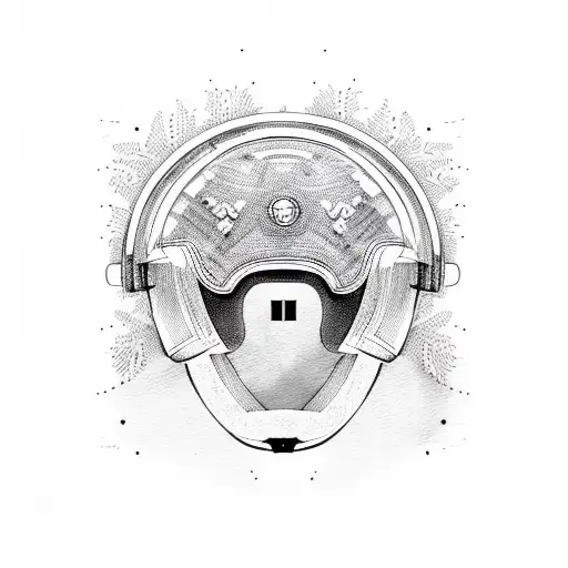 A Soldier's Helmet Adorned With Intricate Coffee Bean Patterns