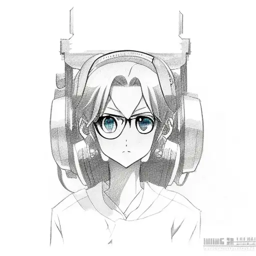 A Sketch-style Portrait Of Your Favorite Anime Character With A Microphone