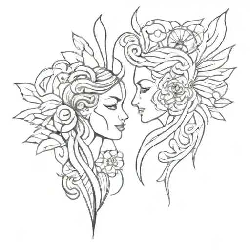 Couples Tattoo Featuring Pain And Love