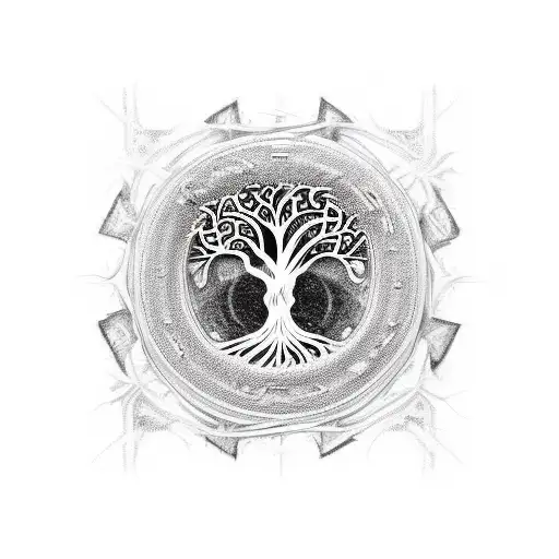 An Intricate Tree Of Life With Video Game Symbols As Its Branches