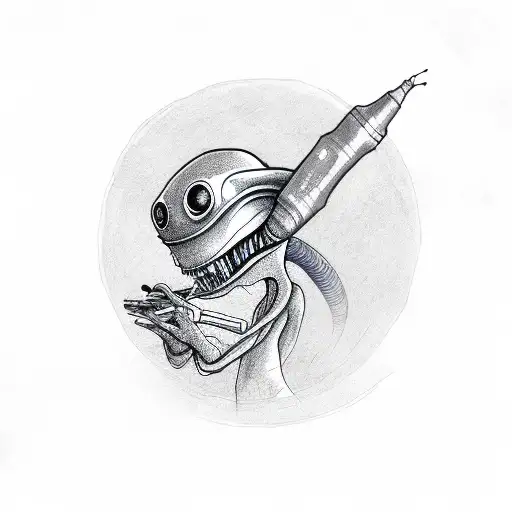 Alien Smoking A Joint