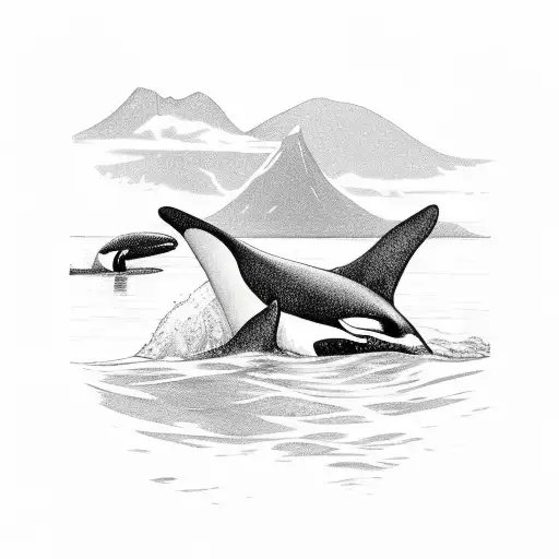 Orca Whale Tail Going Into Water Not Showing Orca