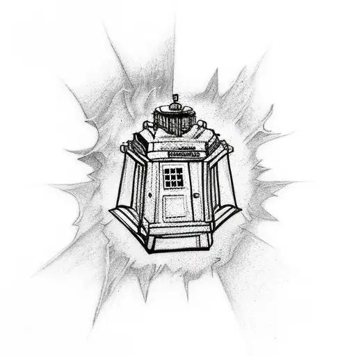 Dr Who Themed Tatto Around The Crasck In Space Time From Dr Who