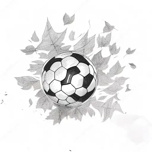 Soccer Ball Flying Through The Air Blowing Leaves And Wind Behind It