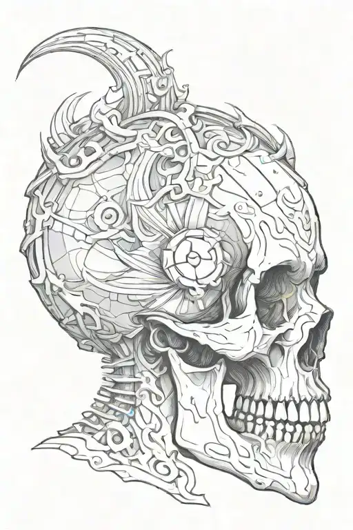 Sideview Satanic Skull