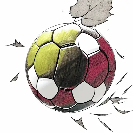 Soccer Ball Flying Through The Air Blowing Leaves And Wind Behind It