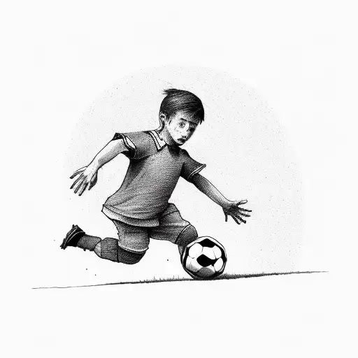 Small Kid Playing Football