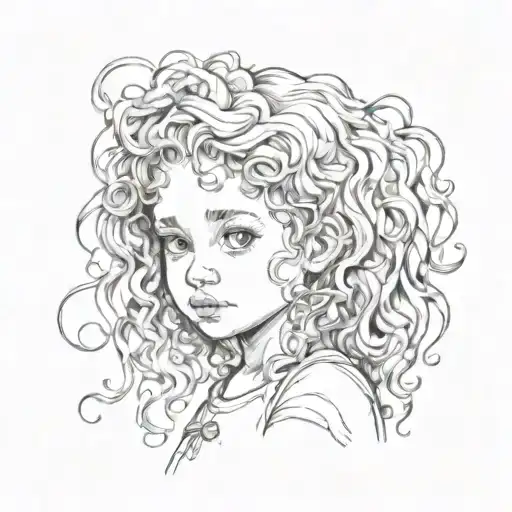 Little Girl With Curly Hair