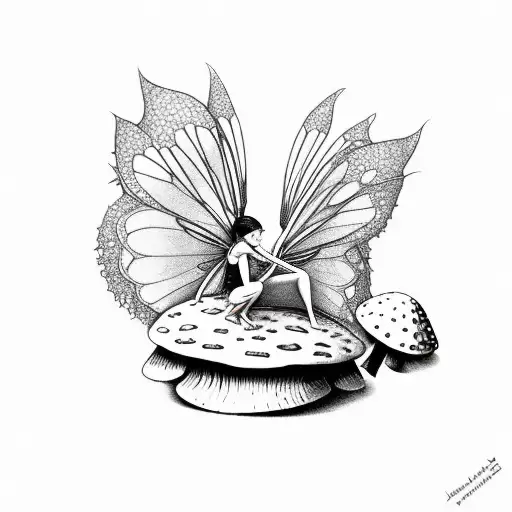Fairy Sitting On A Mushroom