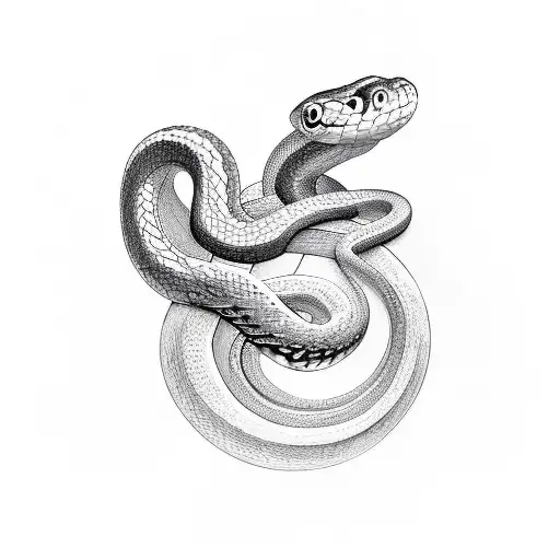 Snake With Apple And Cross